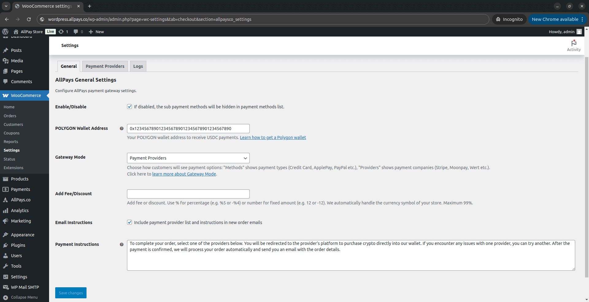 Plugin Setup Screen